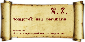 Mogyoróssy Kerubina névjegykártya